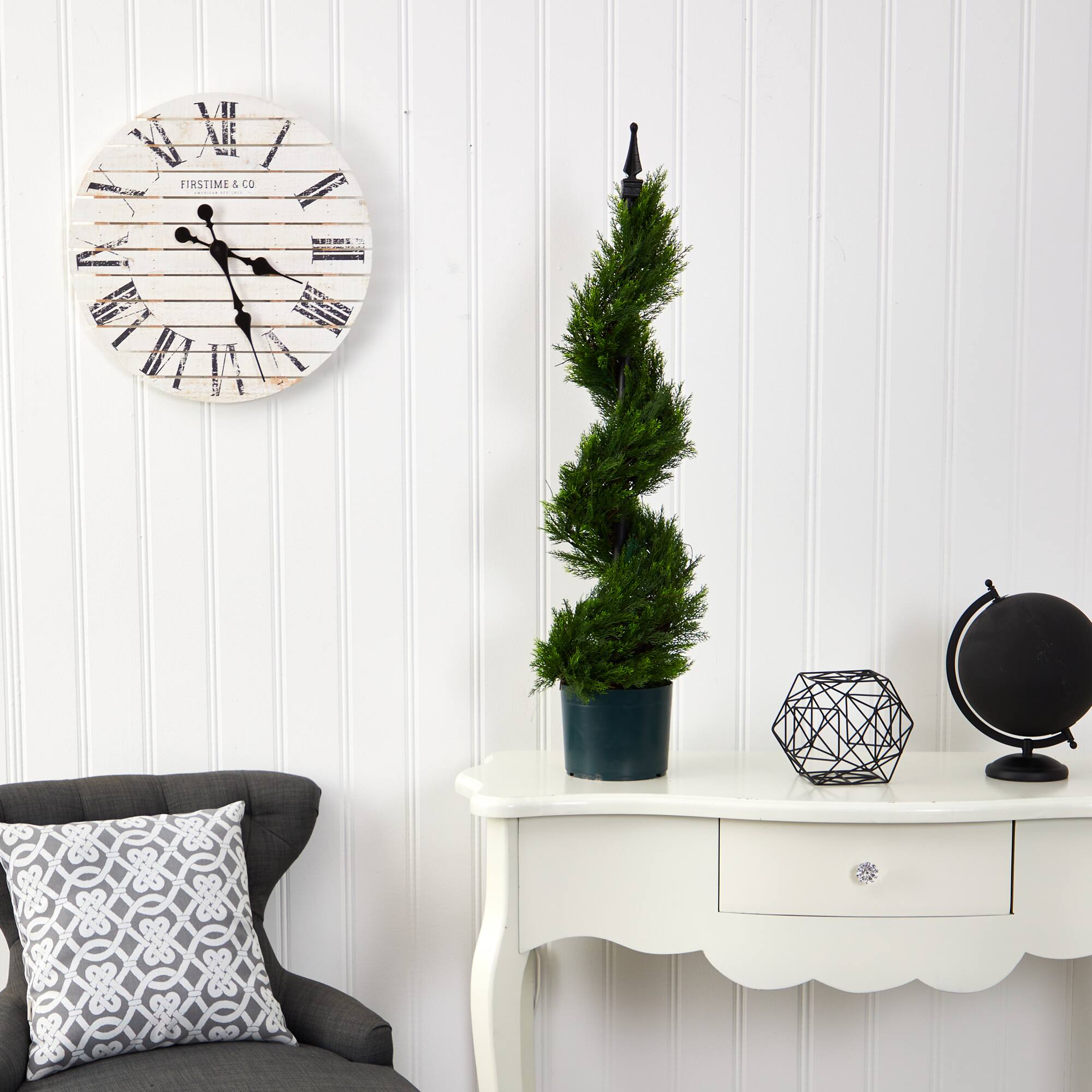 3ft. Potted Cypress Spiral Topiary Artificial Tree